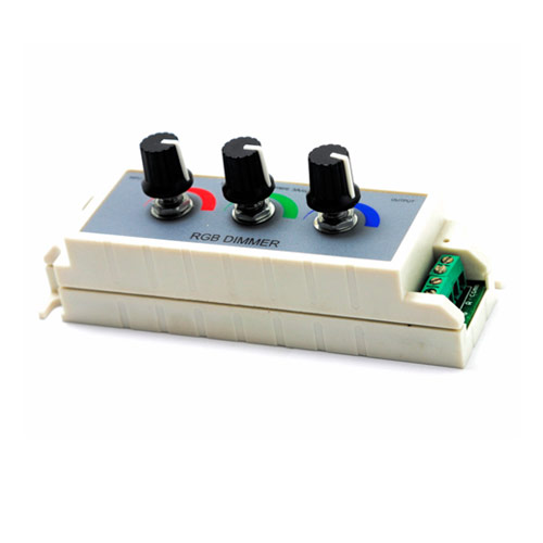 DC12/24V 3A3CH Max 108W Manual knob Setting Three Color Dimmer Controller For Color Change LED Light Strips or Modules
